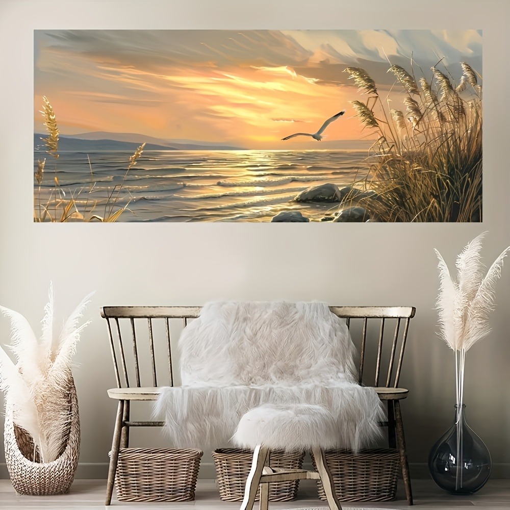 Art Print Framed - Sunset Beach Art canvas printed seascape