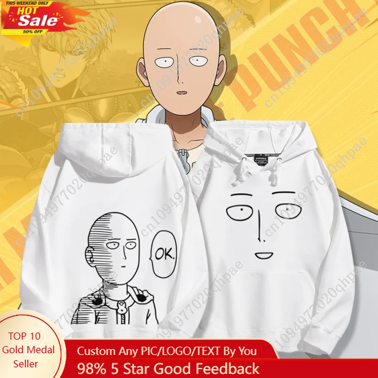 Anime Merchandise Hoodie - Punch Man Saitama Teacher's Hooded Sweatshirt
