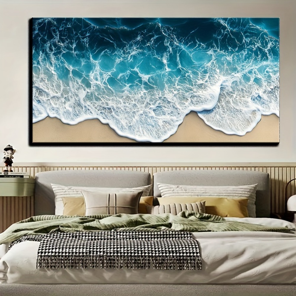 Blue wave texture print painti - Art Print Framed recension och pris