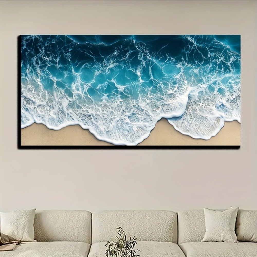 Blue wave texture print painti - Art Print Framed recension och pris