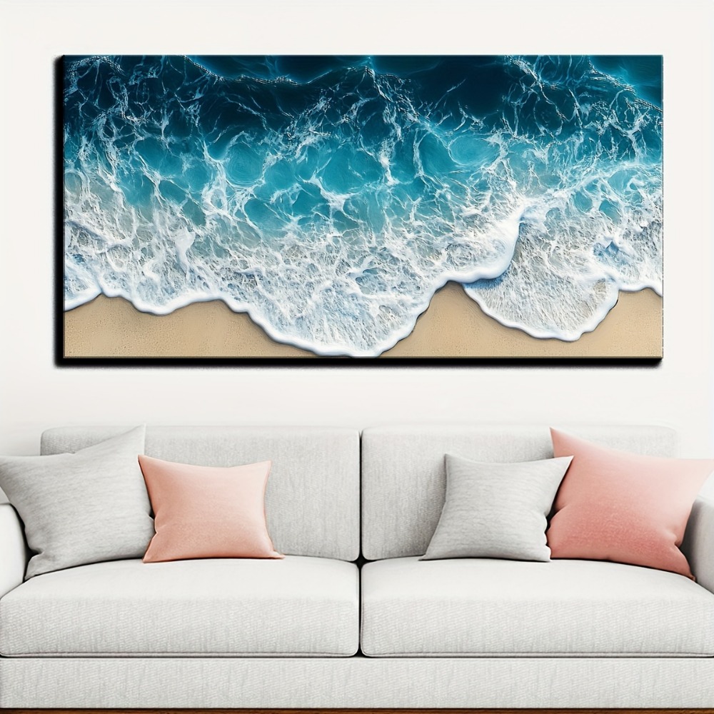 Blue wave texture print painti - Art Print Framed recension och pris