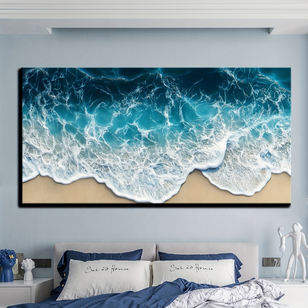 Blue wave texture print painti - Art Print Framed recension och pris