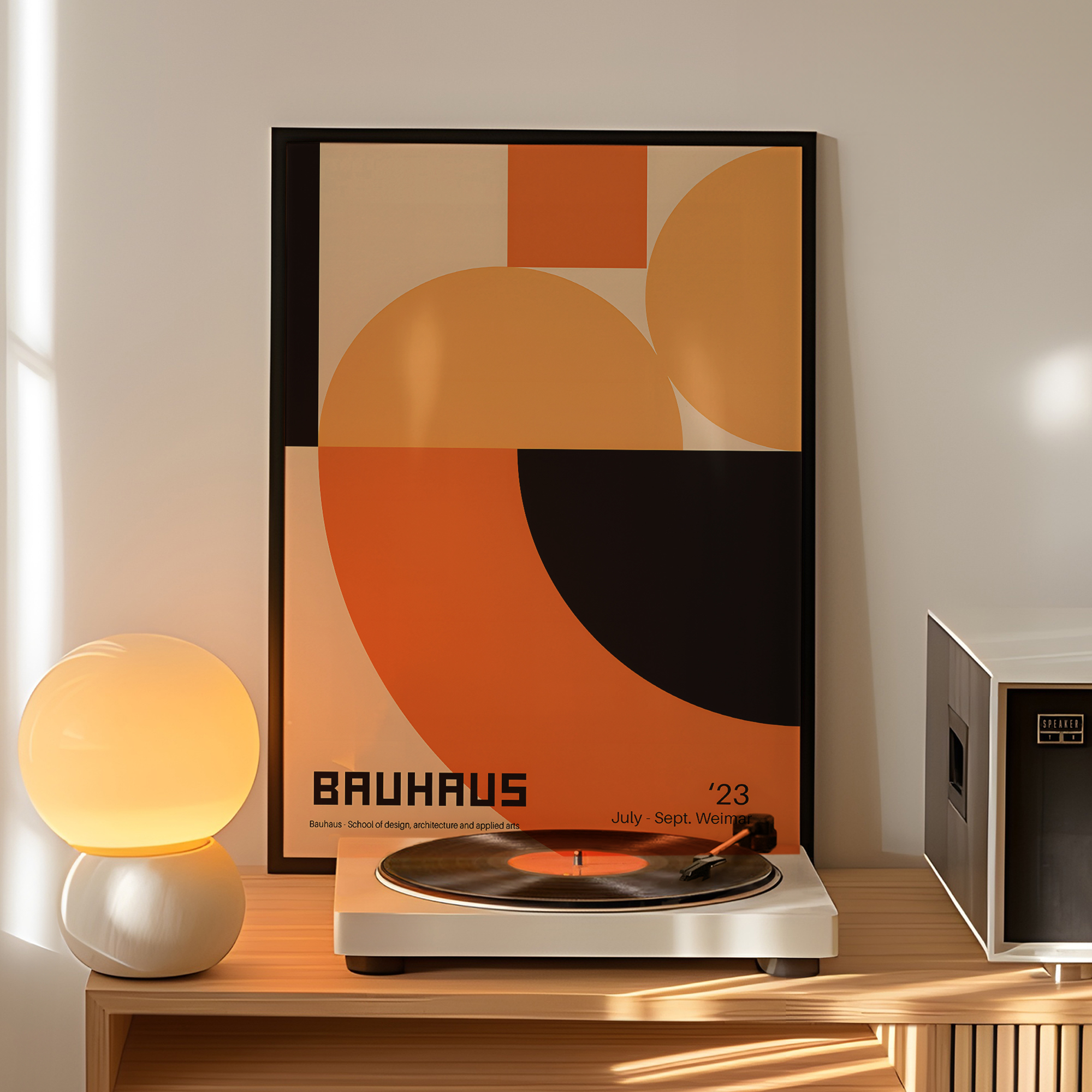 Modern Geometry Bauhaus School - Art Print Framed recension och pris