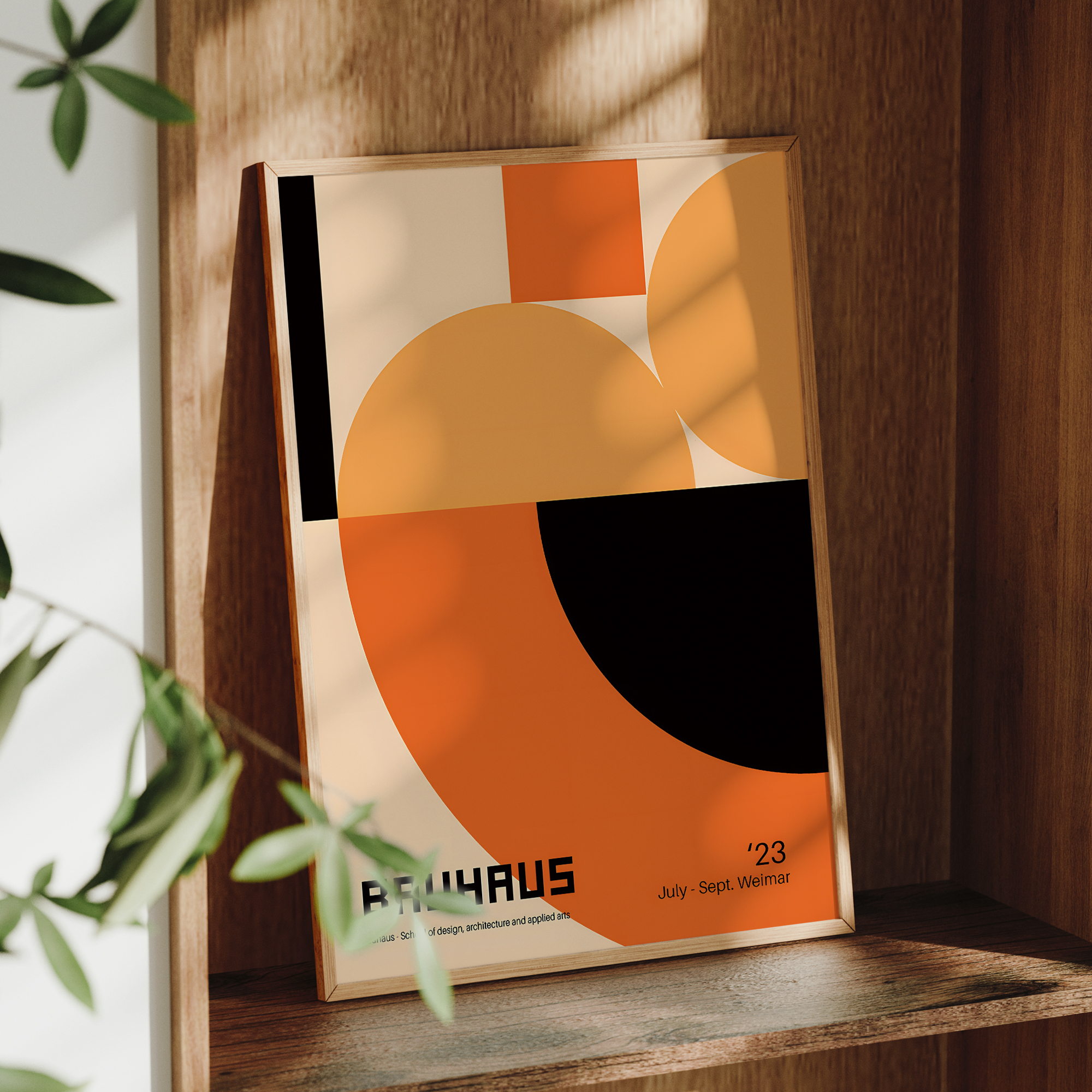 Modern Geometry Bauhaus School - Art Print Framed recension och pris