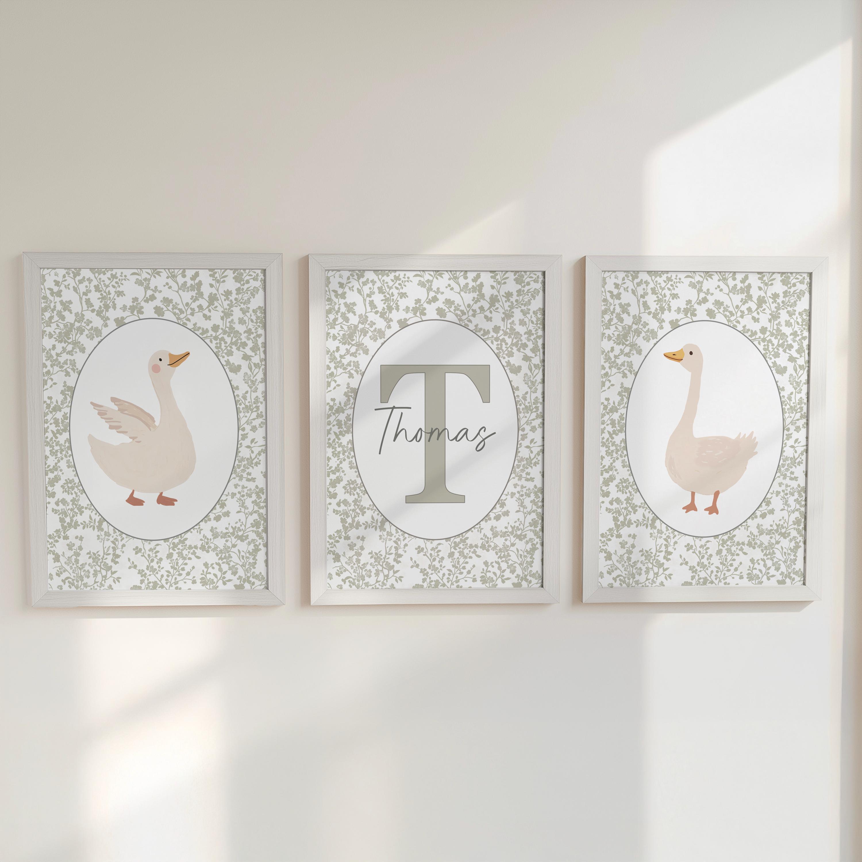 Goose Personalised Set of 3 Pr - Art Print Framed recension och pris