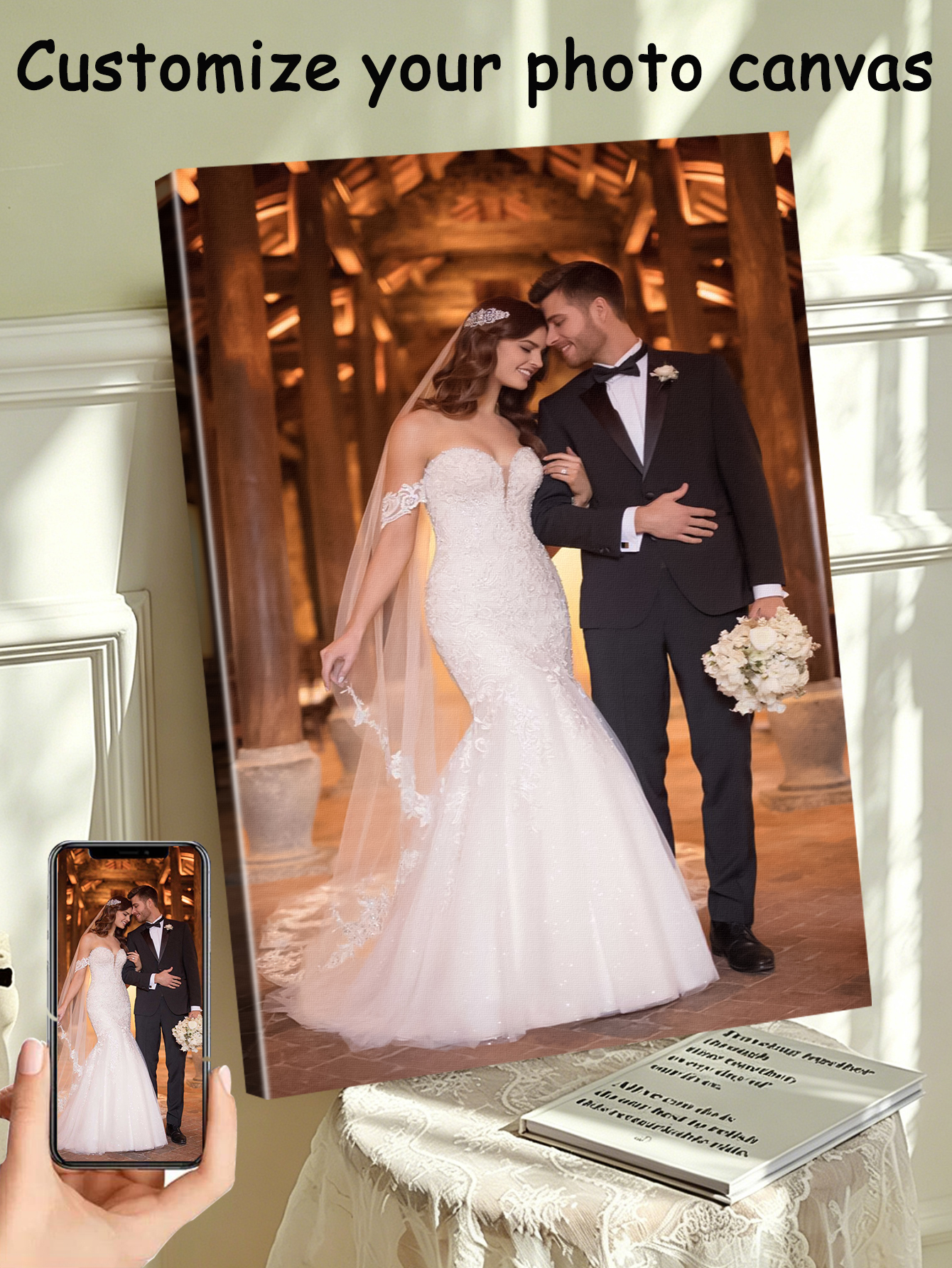 1 customized photo canvas, opt - Art Print Framed recension och pris